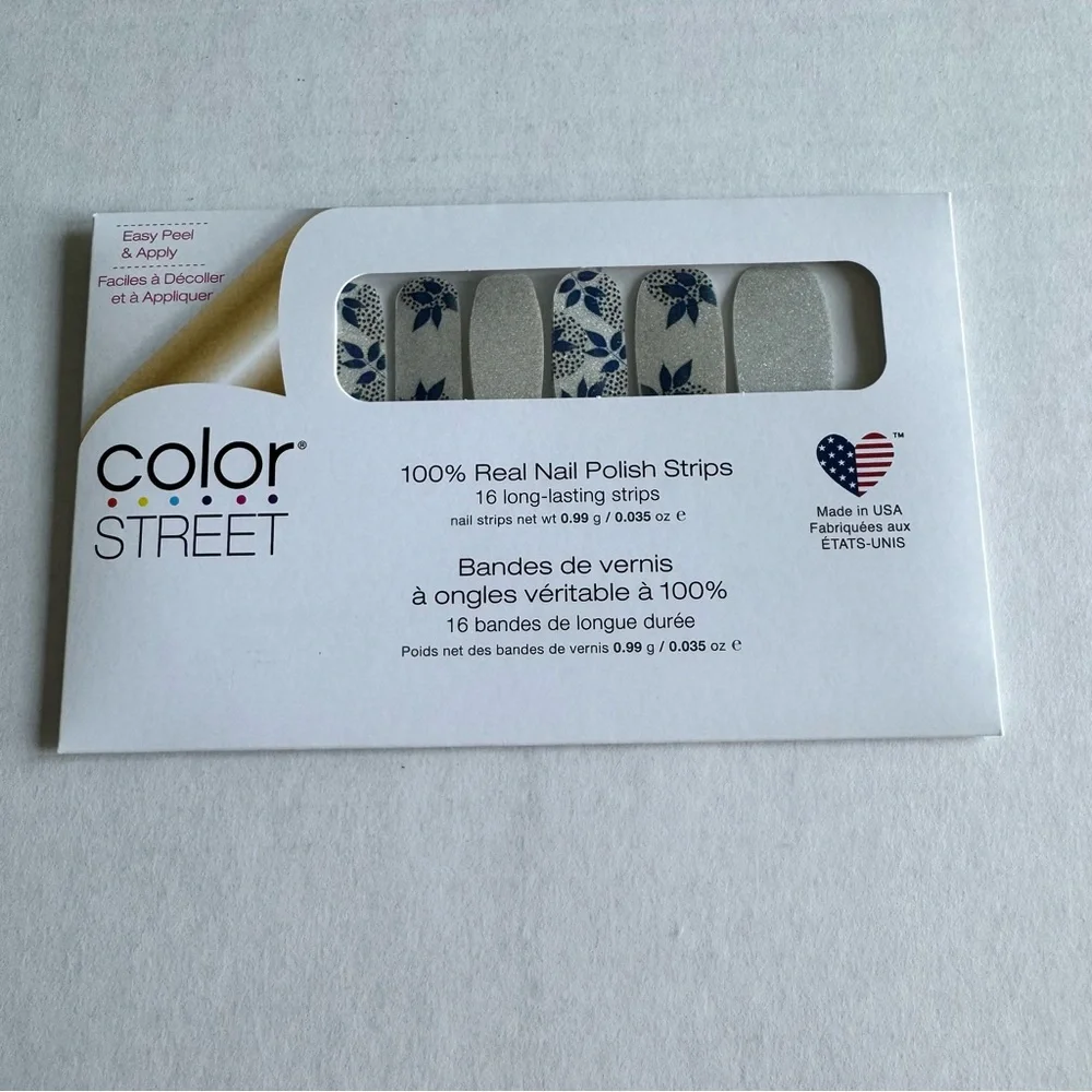 *Retired* Color Street: Leaf it to Me | Silver Blue Fall Shimmer Metallic Dots